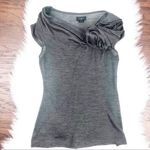 Deletta Gray Rosette Detail Top